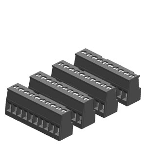 SIMATIC S7-1200, spare part, I/O terminal block tin-coated, in push-in design, for CPU 1217C on input side (4 units with 10 pins each)