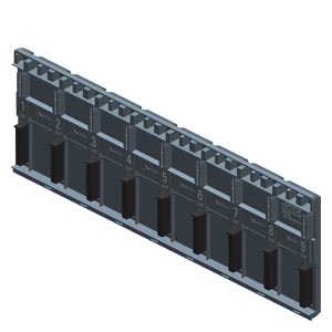 SIMATIC S7-1500 / ET 200MP active backplane bus 8 slots for inserting S7-1500 I/O modules for hot swapping for use in the ET 200MP with IM 155-5 PN HF (from FW V4.4.1); S7-1500 mounting rail and slot covers to be ordered separately