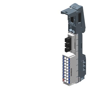 SIMATIC ET 200SP, модуль распределения потенциалов, базовый блок PotDis, PotDis-BU типа P2, светлый, 1 x P1 и 17 x P2 втычных (Push-In) клемм. Шины P1-, P2- и AUX изолированы от шин базового блока слева, упаковка: 1 шт., Ш x В: 15 мм x 117 мм